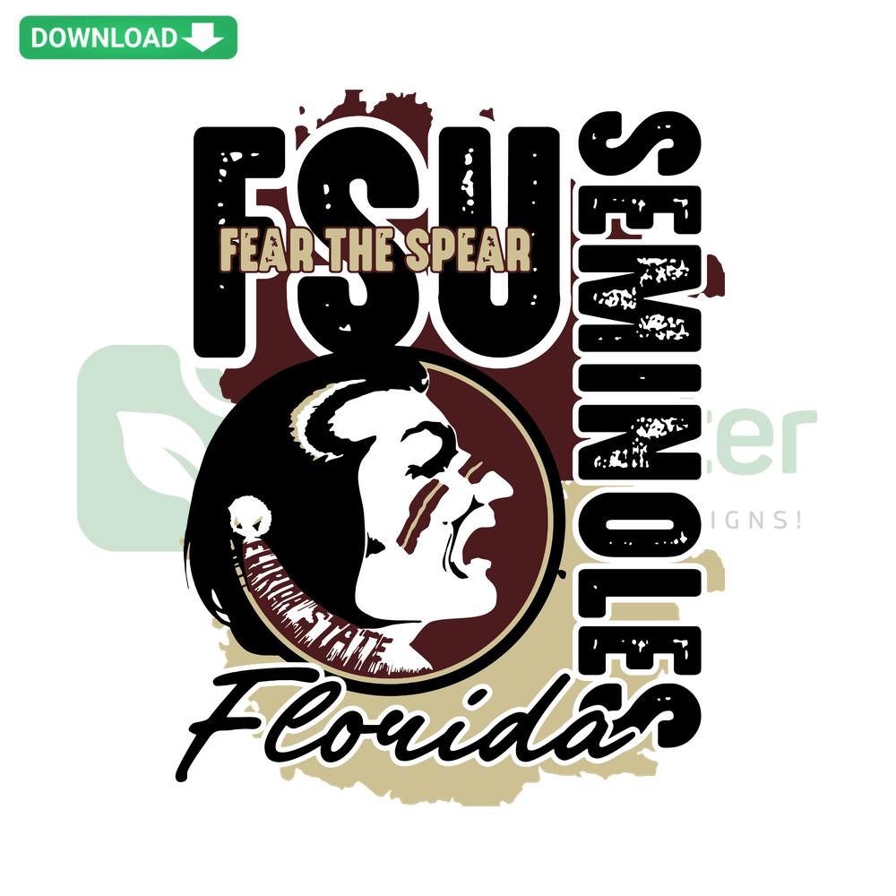 FSU Seminoles Fear The Spear SVG, Instant Digital Download, Gold Spear Design, Florida State University Logo, College Sports.