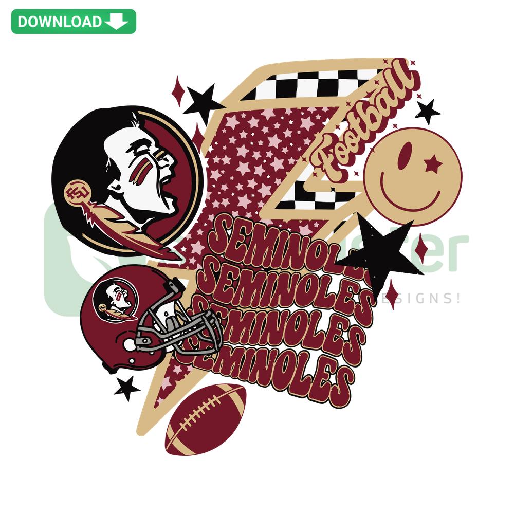 FSU Seminoles Football Collage SVG with Florida map, perfect SVG templates for Cricut, featuring team logo and colors.