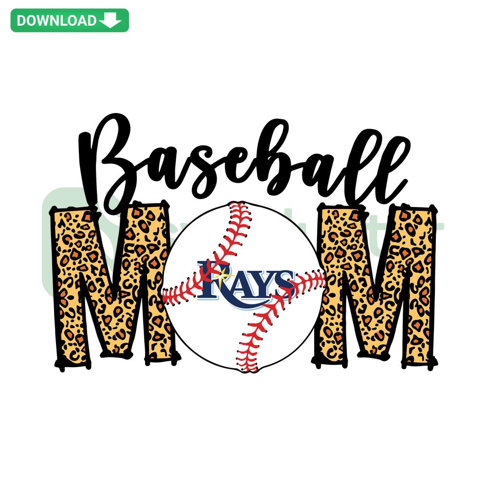 Tampa Bay Rays Baseball Mom SVG, digital craft design featuring bold team colors, heart graphics, ideal for DIY projects.