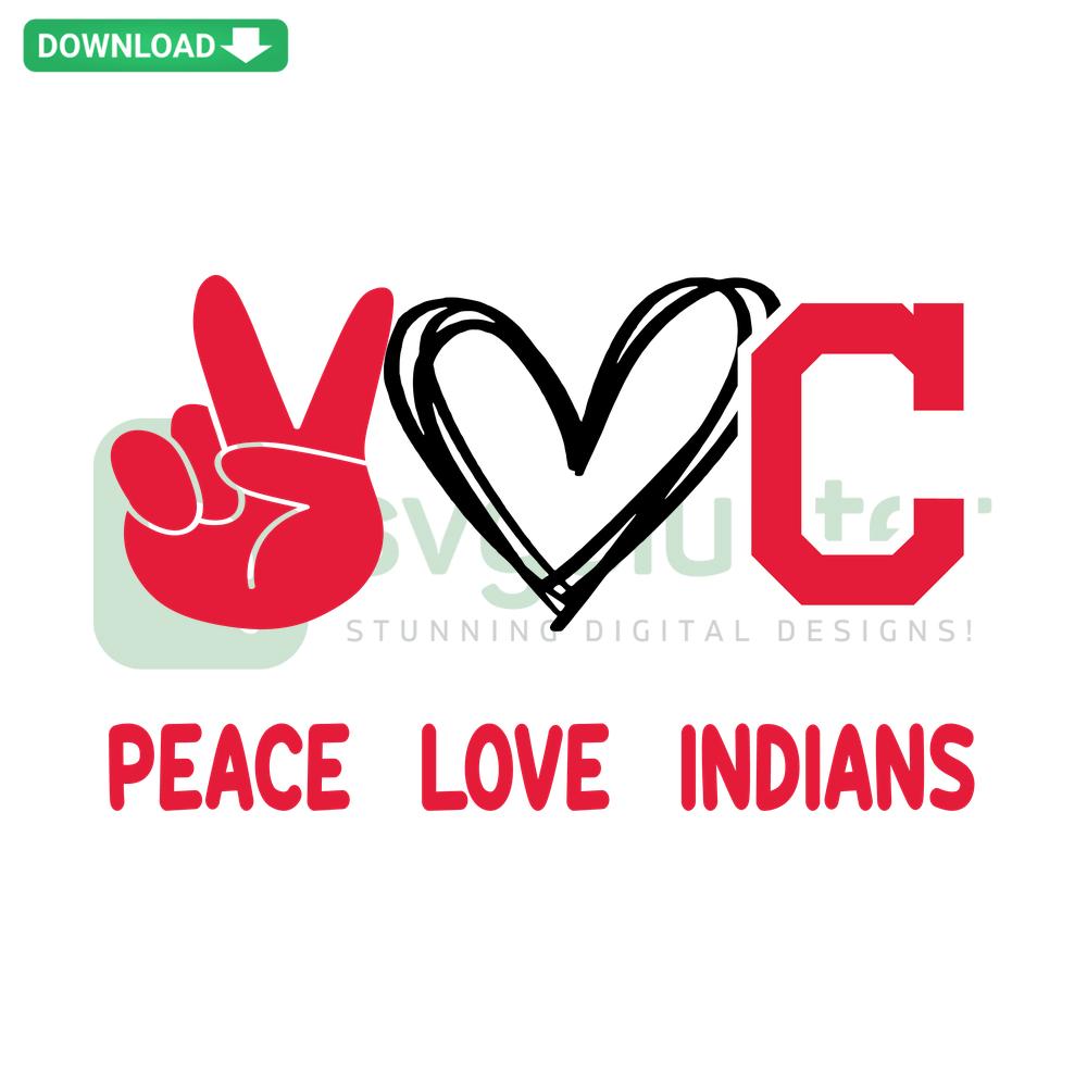 Peace Love Indians SVG featuring peace sign, heart, and Native American headdress. Editable SVG download for crafts and decorations.