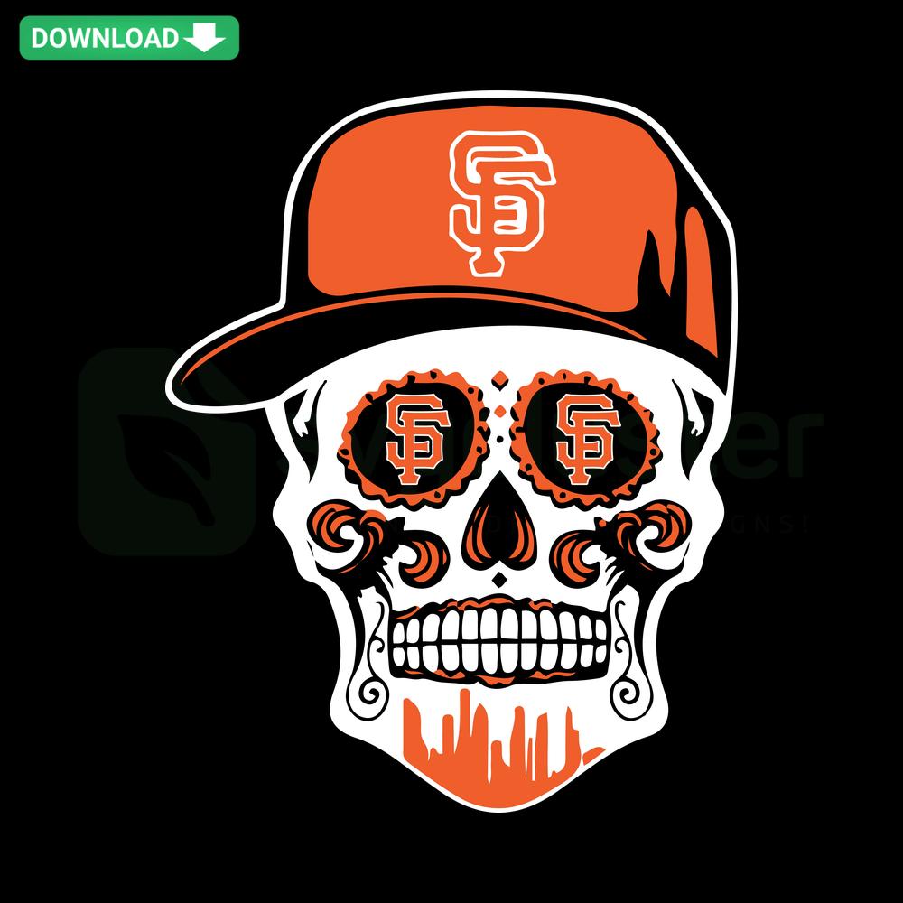 San Francisco Giants Skull SVG Design, Digital Download, Vector Art with Bold Orange & Black Colors, Perfect for Fans & Crafts