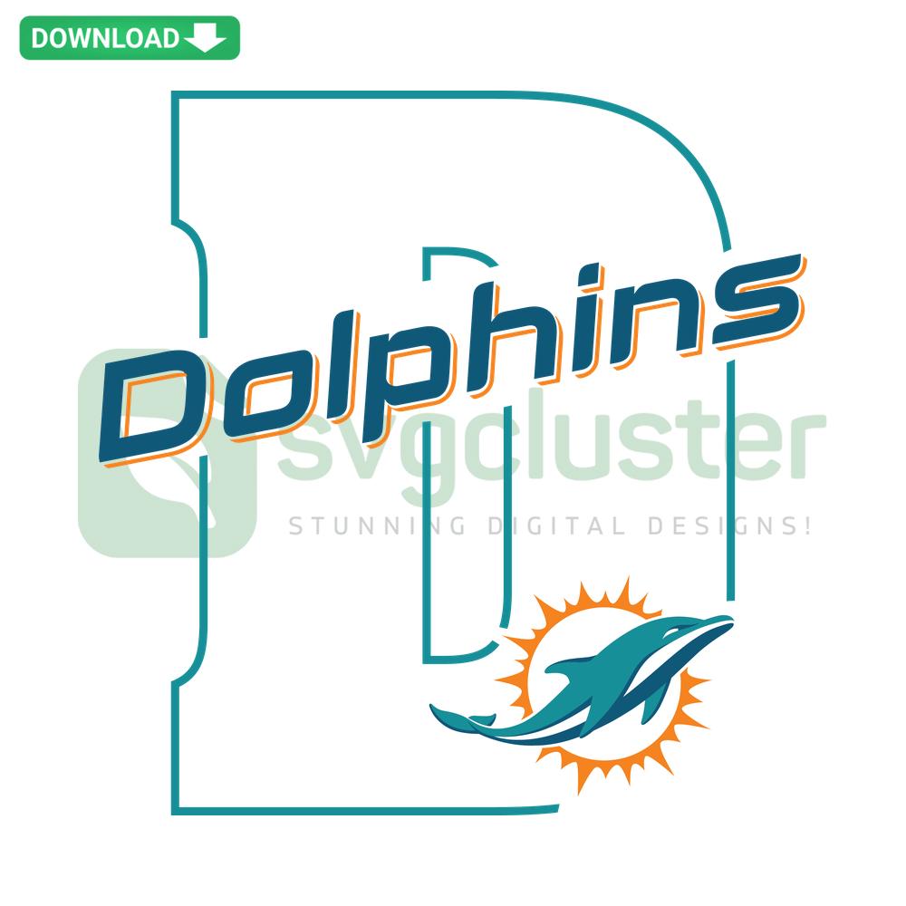 Miami Dolphins SVG Download: Team Logo in Aqua, Orange, and White, Perfect for Crafting, Cricut, Digital Design Projects.