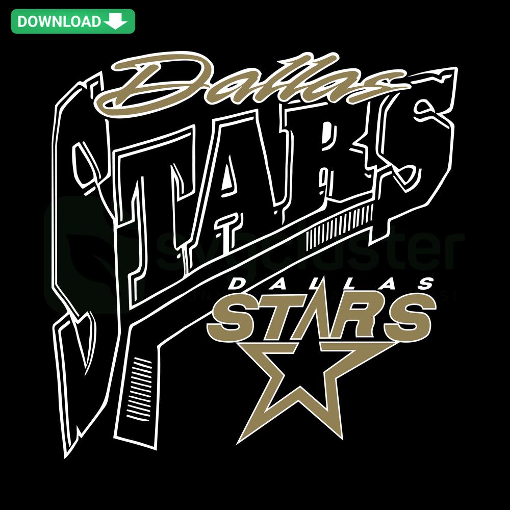 Retro Dallas Stars Hockey SVG file for Cricut, featuring a classic design perfect for crafting and digital art projects.