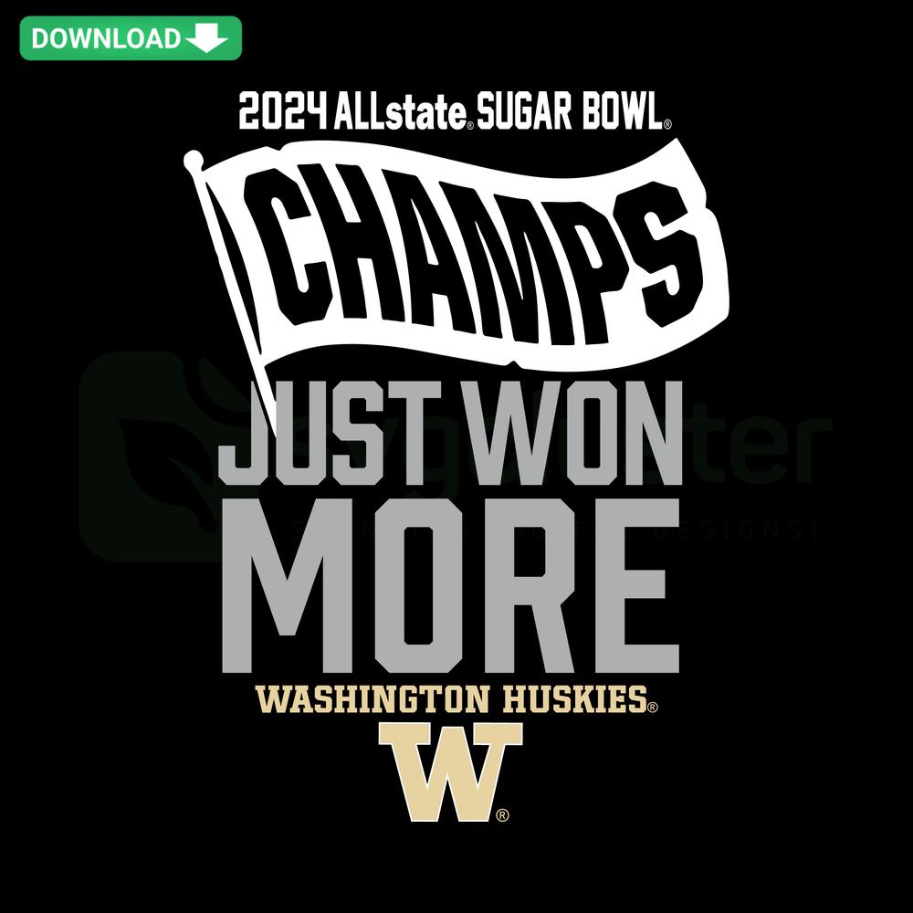 2024 Sugar Bowl Champions Washington Huskies SVG Design, Decorative Vector SVG, Celebratory College Football Graphic