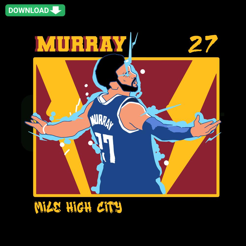 Jamal Murray Mile High City Denver Nuggets SVG Craft Pattern, NBA Digital Design, SVG Clipart for DIY Sports-themed Projects.