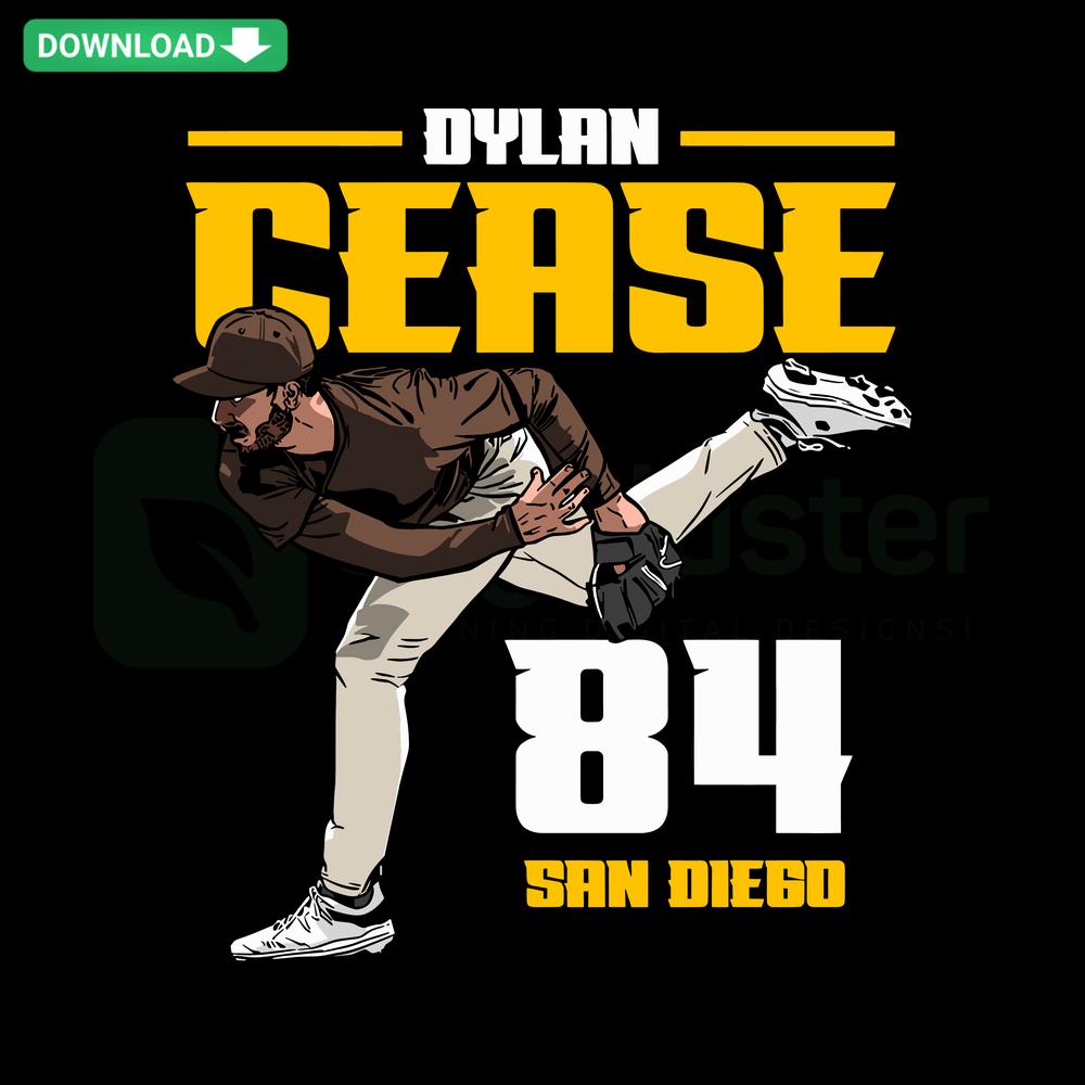 Dylan Cease San Diego Padres SVG Download, MLB Baseball Player Digital Art, High-Quality SVG File for Cricut, Instant Download
