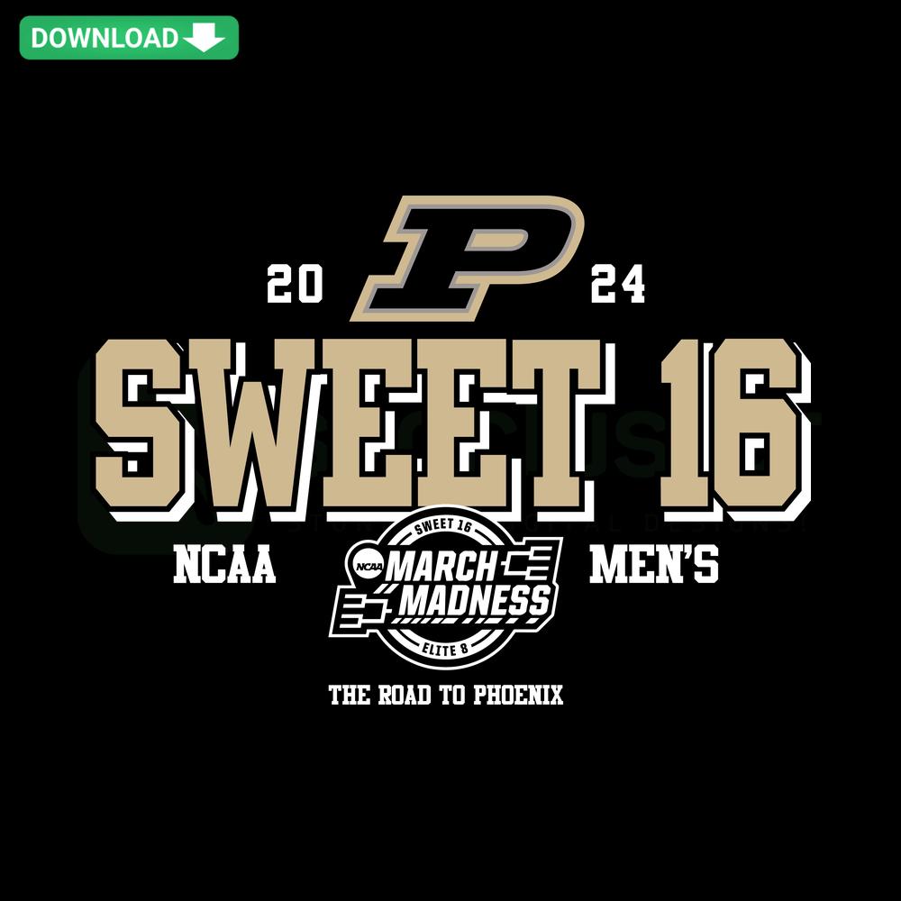 Purdue Boilermakers Sweet 16 NCAA SVG Download - High-Quality Design, Perfect for Crafts & Apparel Fans