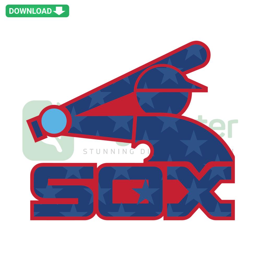 Chicago White Sox Baseball SVG design featuring team logo and player silhouette, perfect for custom T-shirt printing.