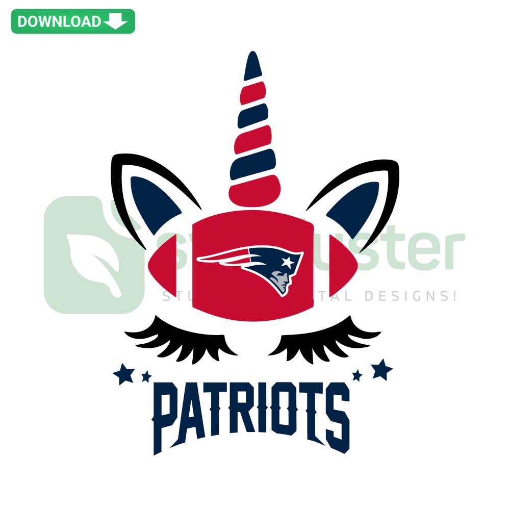 New England Patriots Unicorn SVG, digital vector design, whimsical football-themed illustration, digital download.