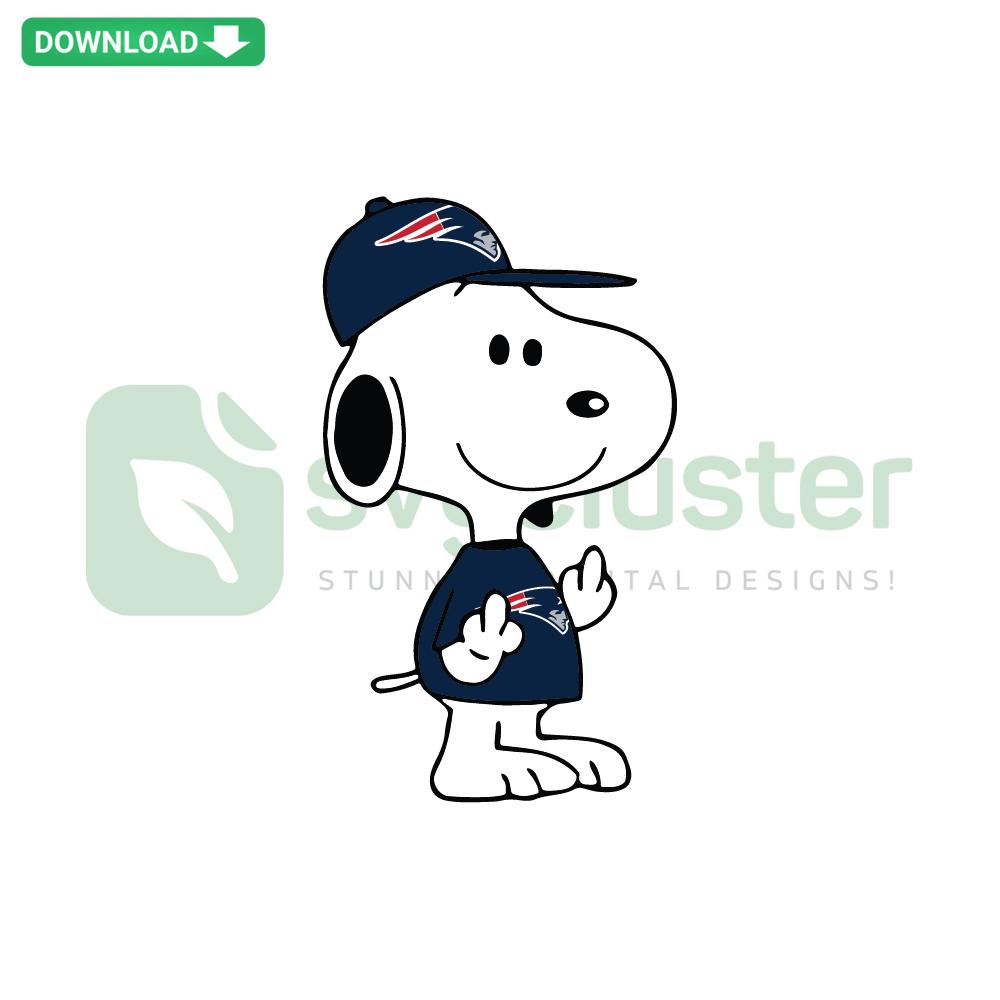 Snoopy in Patriots jersey SVG digital template for card making, New England Patriots Snoopy design, sports fan SVG download.