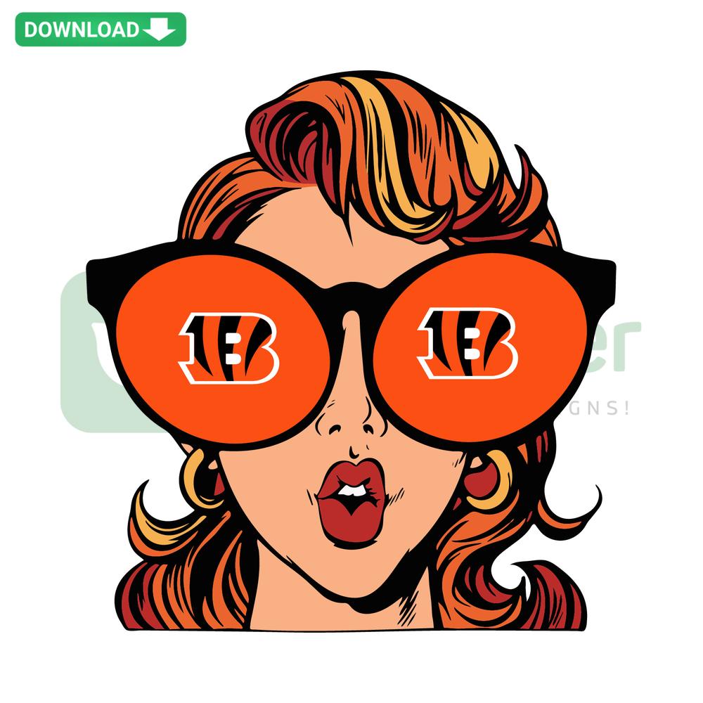 Just A Girl In Love With Her Cincinnati Bengals SVG - Unique football-themed design, perfect for Bengals fans, heart pattern included.