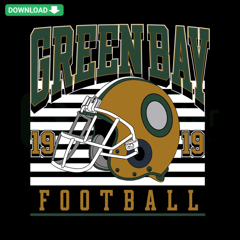 Vintage Green Bay Football Helmet SVG, Digital Download, Vector Graphic, Sports Design, Retro Style, Clipart for Cricut Projects
