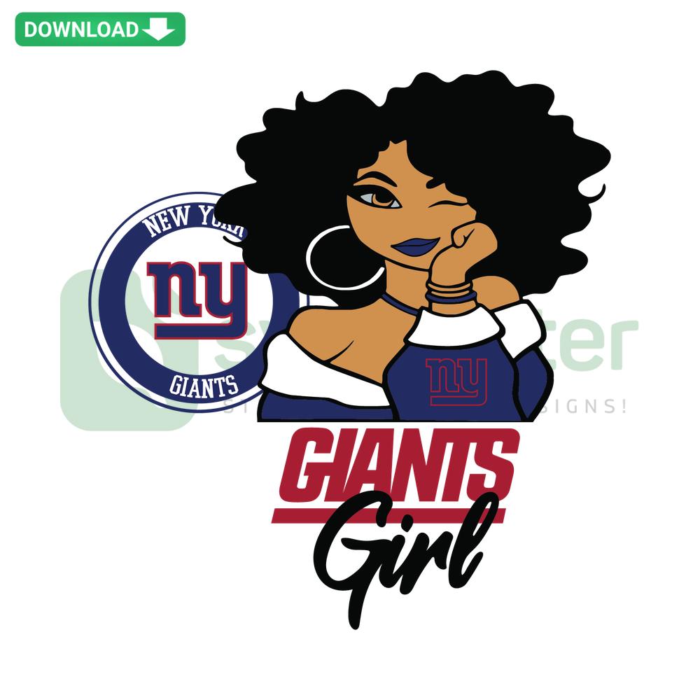 New York Giants Girl SVG Cricut Download: Fun vector design for cutting machines, perfect for sports-themed crafts.