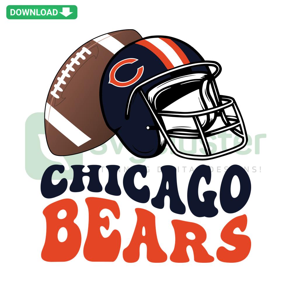 Chicago Bears Football Helmet SVG design, perfect for scrapbooking and crafting. Digital download, NFL-themed vector graphic.