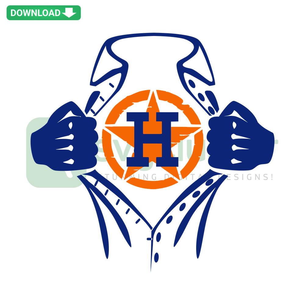 Super Houston Astros MLB SVG Download featuring vibrant team logo and baseball elements. Perfect for crafts and digital designs.