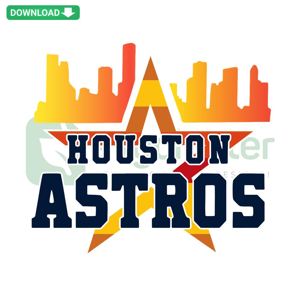 Houston Astros Skyline Baseball SVG, Printable Craft Design, Sports-Themed Vector, Digital Download, Houston City Skyline Graphic