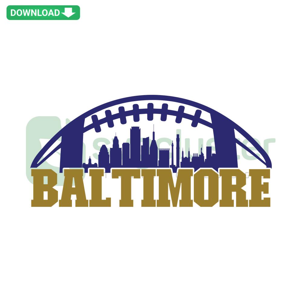Baltimore Skyline Football SVG, Digital Download Collection, Maryland Sports Theme, SVG File for Cricut, Silhouette Designs