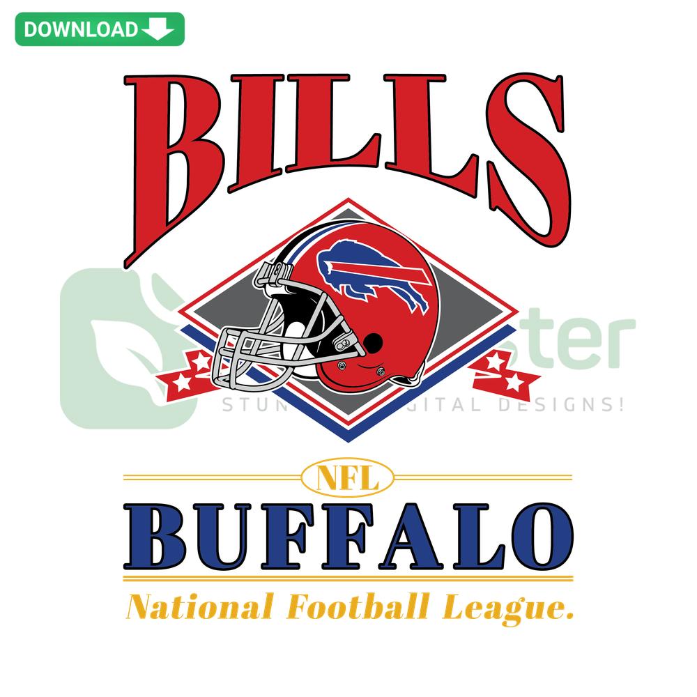 Vintage Buffalo Bills NFL SVG, classic retro football logo design, printable digital assets, ideal for sports fan crafts and decor.