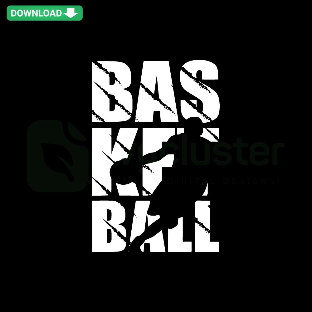 Stylized basketball player silhouette, perfect for sports-themed crafts. Free SVG download, ideal for Cricut or DIY projects.