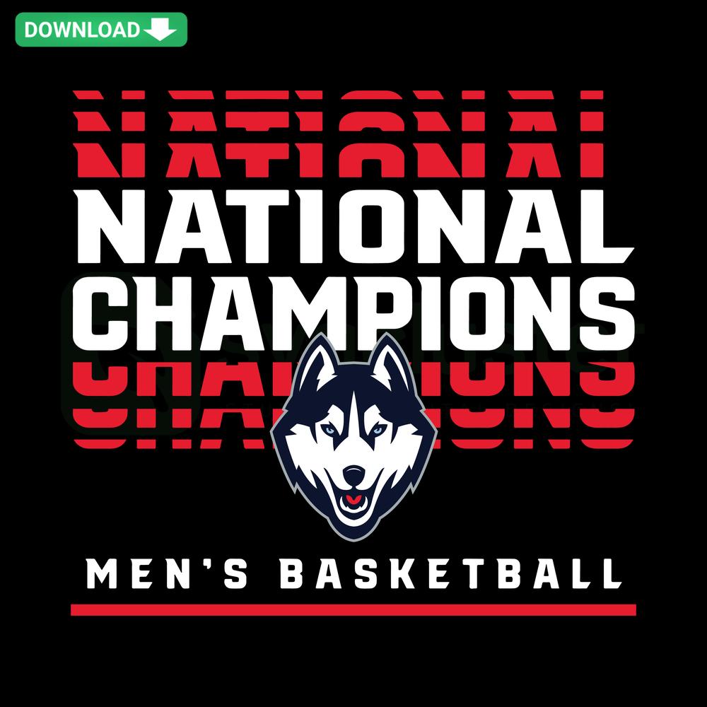 UConn Huskies National Champions SVG: Men's Basketball Logo Design Files, Instant Download, 2023 Victory Graphic.