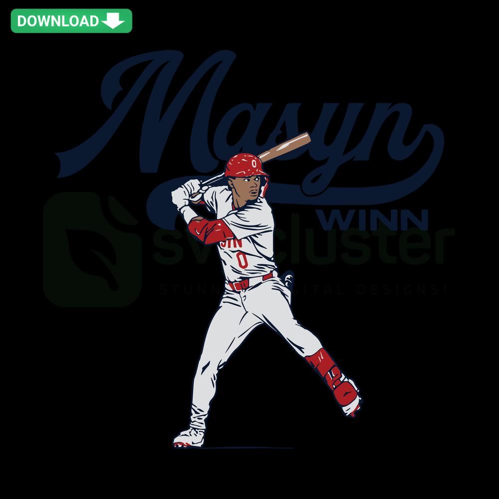 Masyn Minn Slugger Swing SVG, St Louis Cardinals, Instant Download, Cricut Compatible, Baseball Design, MLB Logo