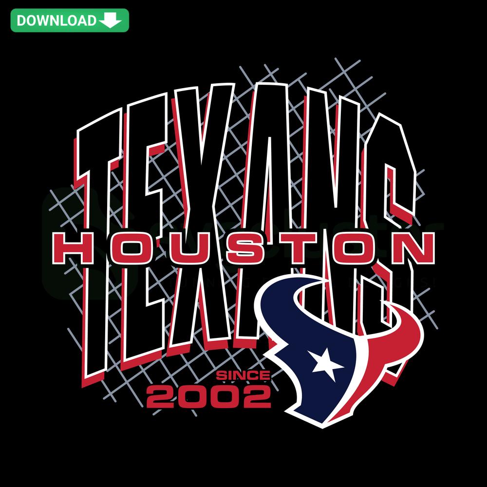 Vintage Texans Houston 2002 SVG Cricut Download, High-Resolution Logo SVG Files, Nostalgic NFL Football Design for Crafting.