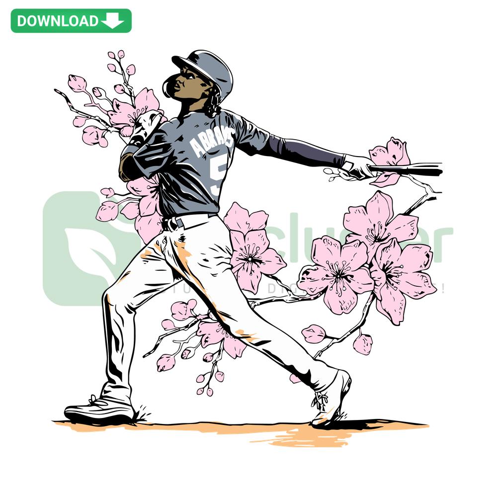 CJ Abrams Bloom and Boom SVG, Washington Nationals logo, high-resolution, baseball-themed digital design file.