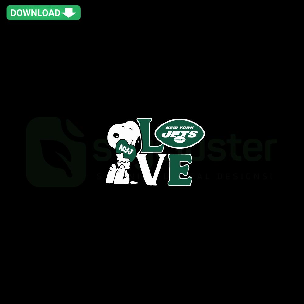 Snoopy in Jets Helmet SVG, Love New York Jets SVG Download, NFL Team Design Resource for Designers
