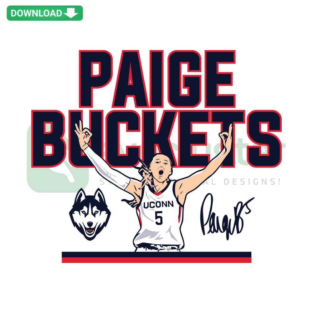 Uconn Basketball SVG: Paige Bueckers Buckets Design for NCAA Crafting, Custom SVG Files for Cricut, Bueckers SVG, Sports Theme