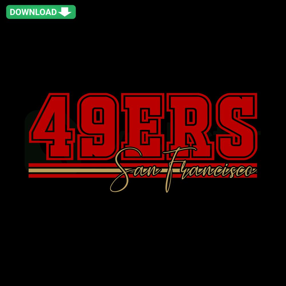 49ers San Francisco SVG Cricut Design: Bold red and gold 49ers logo, easy digital download for designers, ideal for crafts.
