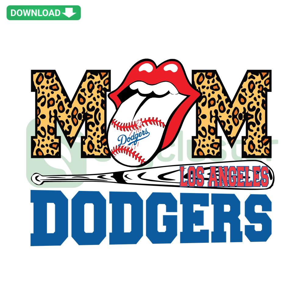 Los Angeles Dodgers Mom SVG, editable digital design featuring Dodgers logo, perfect for custom fan gear. Downloadable SVG file.