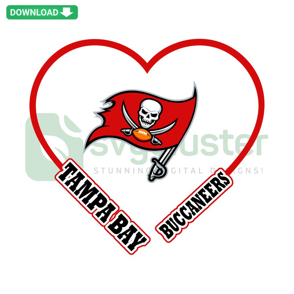 Buccaneers Heart SVG Clip Art: Pirate skull in heart shape, crossbones, digital download. Perfect for crafts, t-shirts, and more.