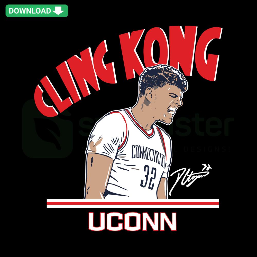 UConn Basketball Donovan Clingan Cling Kong SVG, NCAA design, download vector images, hoop art, sports graphic, digital download.