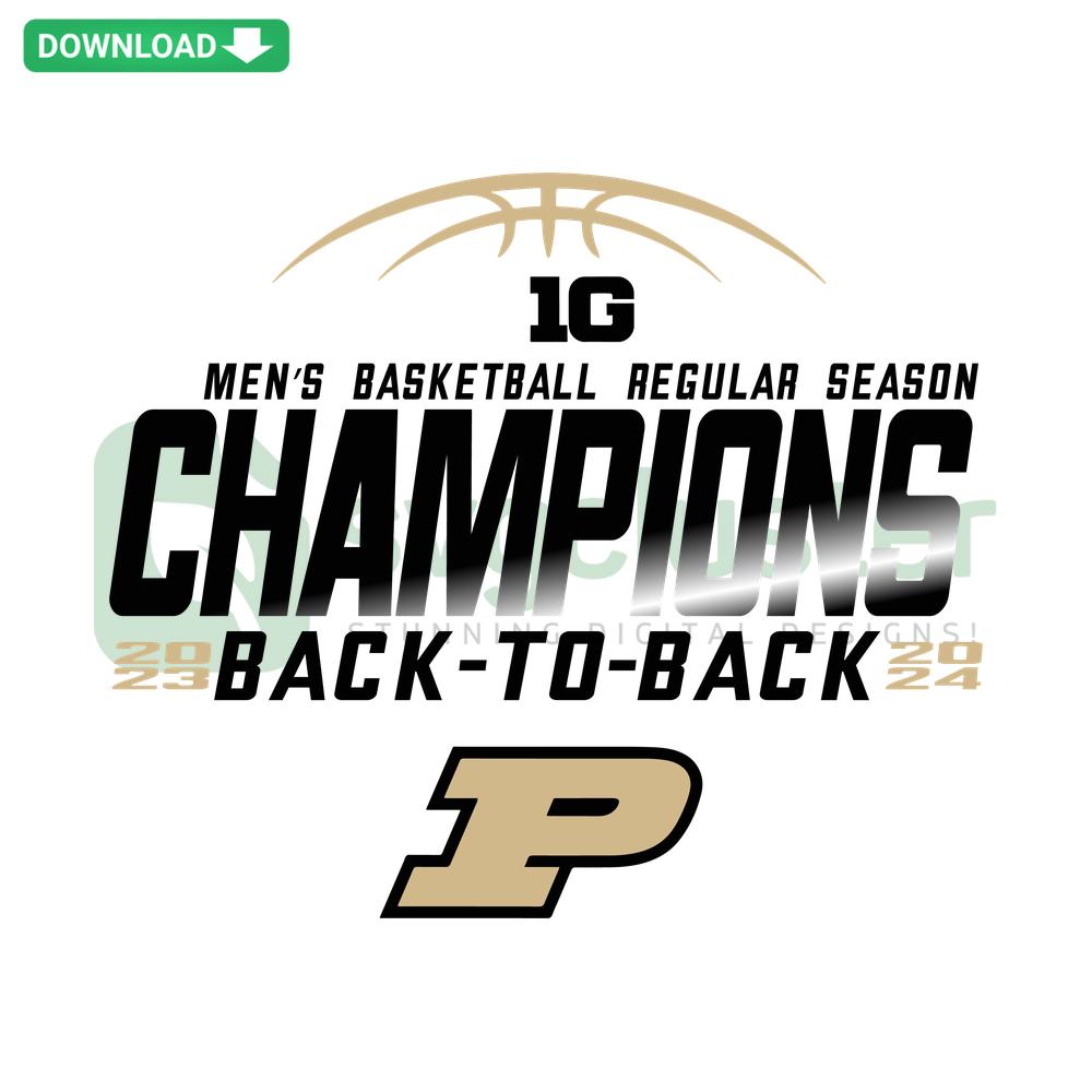 Purdue Boilermakers Champions SVG Design, Men's Basketball Regular Season, Vector Download, Sports Graphics, College Team Logo
