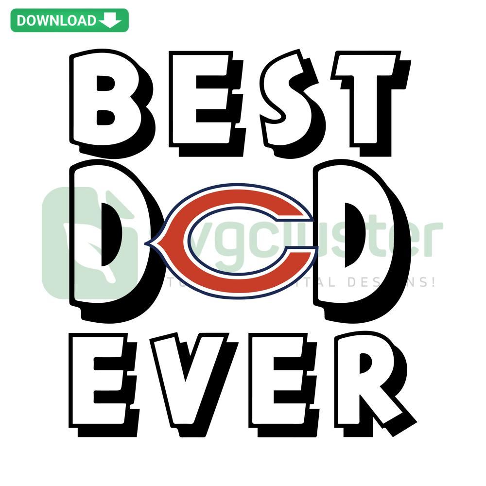 Best Dad Ever Chicago Bears SVG Design, SVG Download for Crafting, Creative Football-Themed Gift for Fathers, Sports Fan Art.