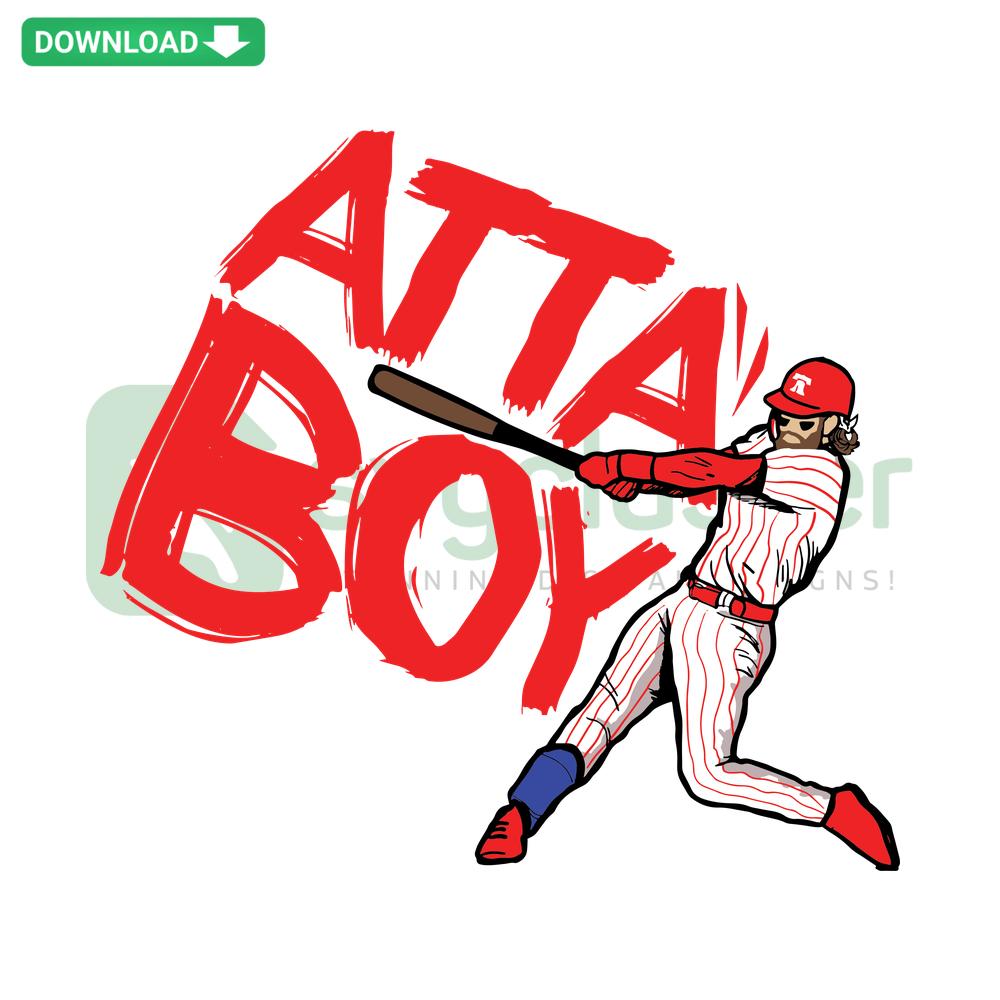 Vintage Philadelphia Phillies logo SVG, ATTA Boy digital design, SVGCluster asset, retro Phillies emblem download.