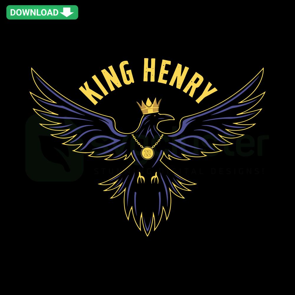 King Henry Baltimore Ravens SVG, NFL Football Printable Design, Craft SVG Download, Digital Art with Ravens Logo