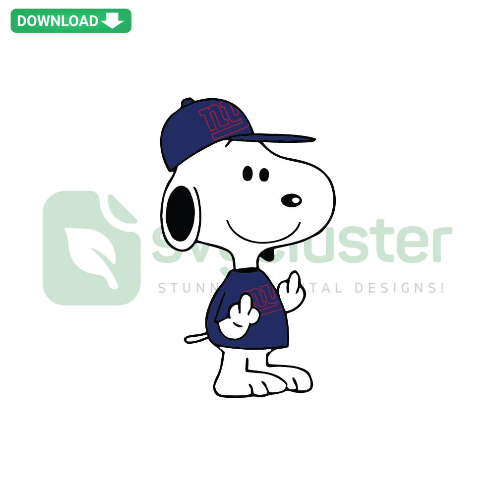 Snoopy wearing New York Giants gear SVG, digital download design, instant download, NFL-themed graphic design file.