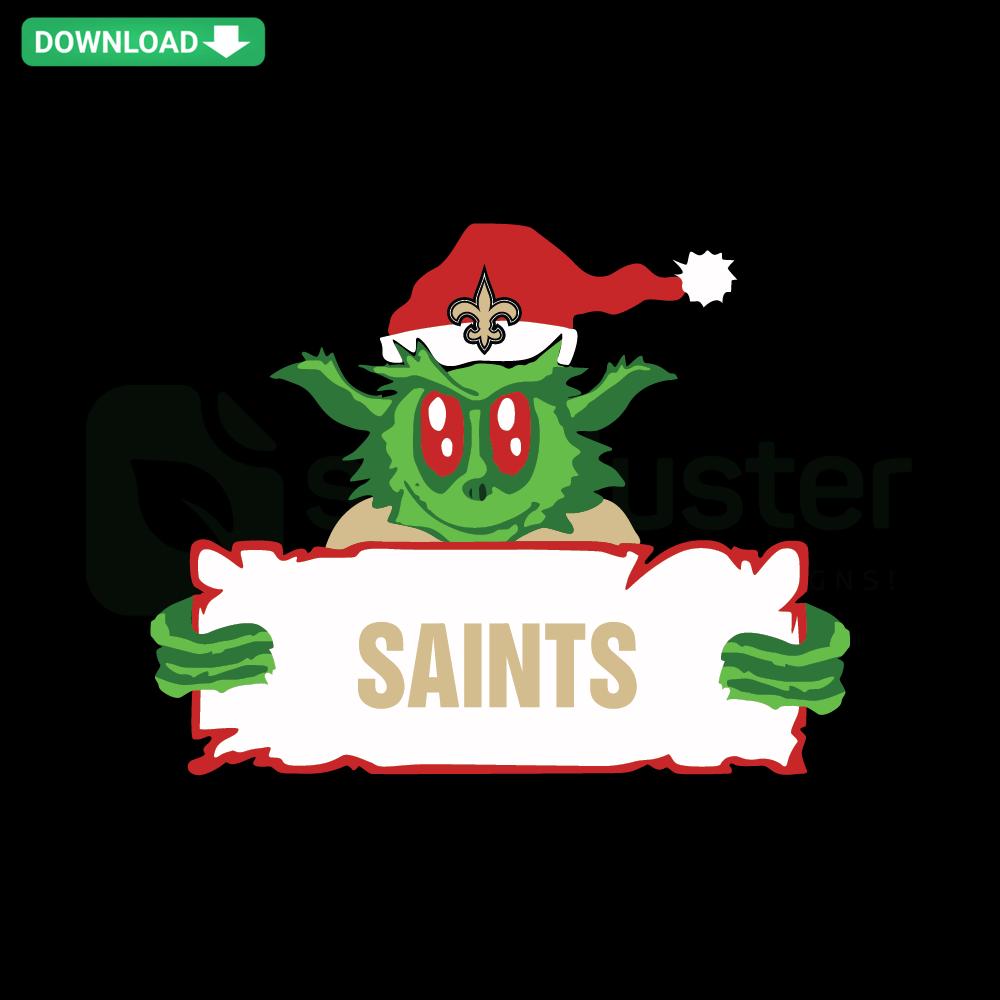 Grinch New Orleans Saints SVG design featuring team logo, perfect for printable crafts and DIY projects.