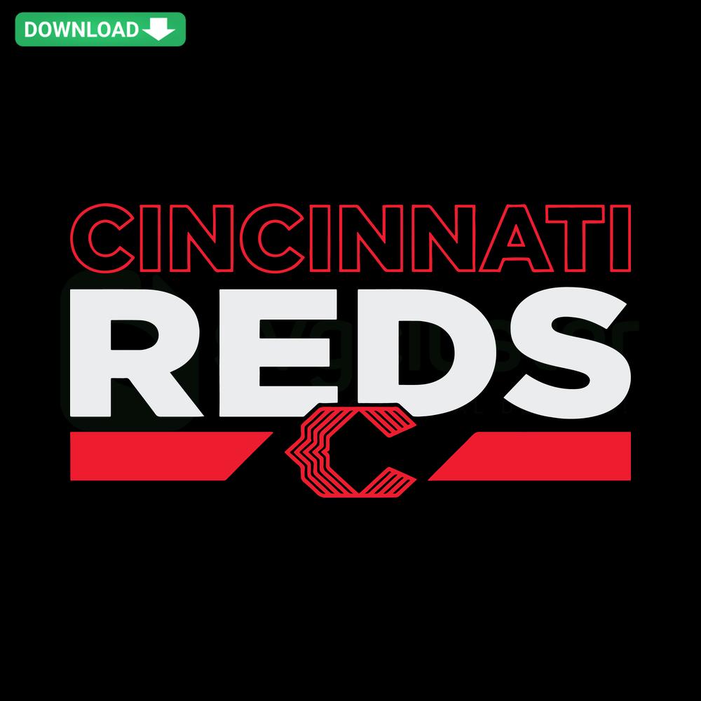 Cincinnati Red Vintage Baseball Team SVG, retro style logo, perfect for Cricut projects, digital download, sports design.