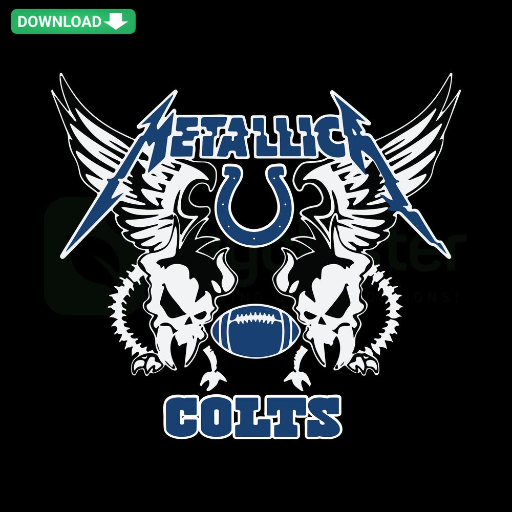 Metallica Colts SVG Design: Stylish Digital Download for Home Decor, Bold Rock Theme, Perfect for Custom Wall Art & Crafts