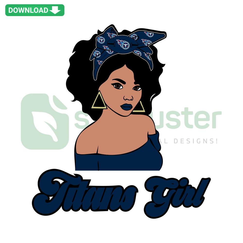 Titans Team Girl SVG design featuring sporty girl illustration, perfect for Cricut crafting, instant digital download.