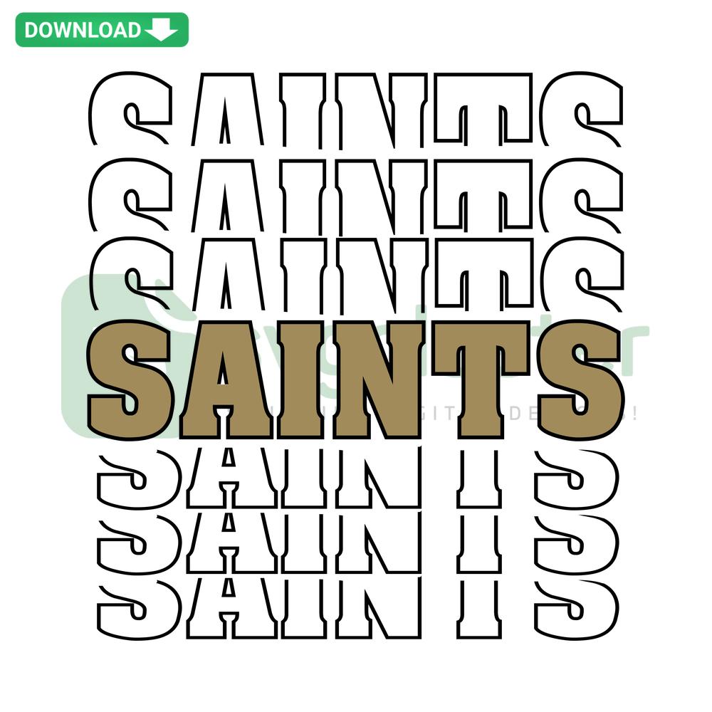 Saints Mirrored Word SVG, intricate calligraphy for Cricut; perfect for DIY crafts, digital download, craft files.
