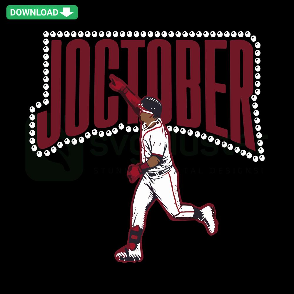 Joc Pederson Atlanta Braves Joctober Green SVG, Download Vector Graphics featuring bold baseball design, ideal for digital use.