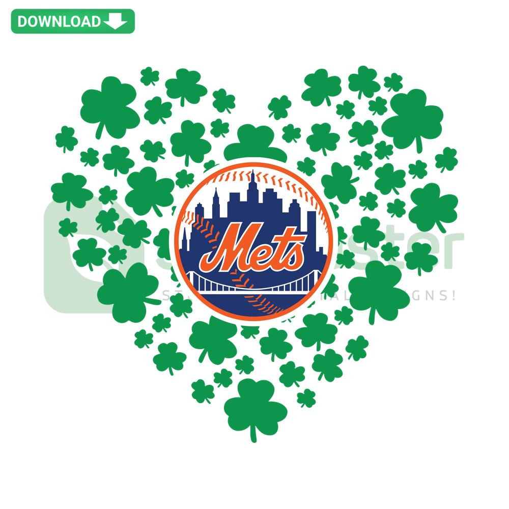 Clover Leaf St Patrick's Day New York Mets SVG Design for Scrapbooking Craft Projects.