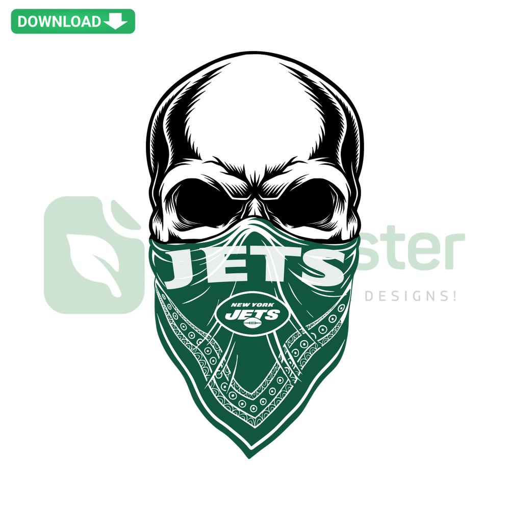 New York Jets Skull SVG Design, Commercial Use, NFL-Themed Digital Download, Instant SVG Files for Crafts & Apparel