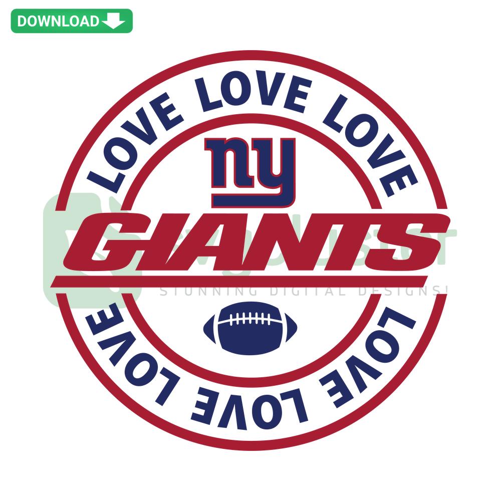 New York Giants SVG digital download: Heart-shaped design with NY and team colors, perfect for Cricut projects and graphic design.