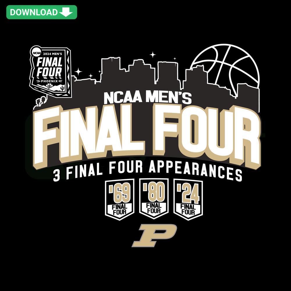 Purdue Boilermakers NCAA Men's Final Four Basketball SVG, perfect for Cricut projects, featuring bold team logo and vibrant colors.