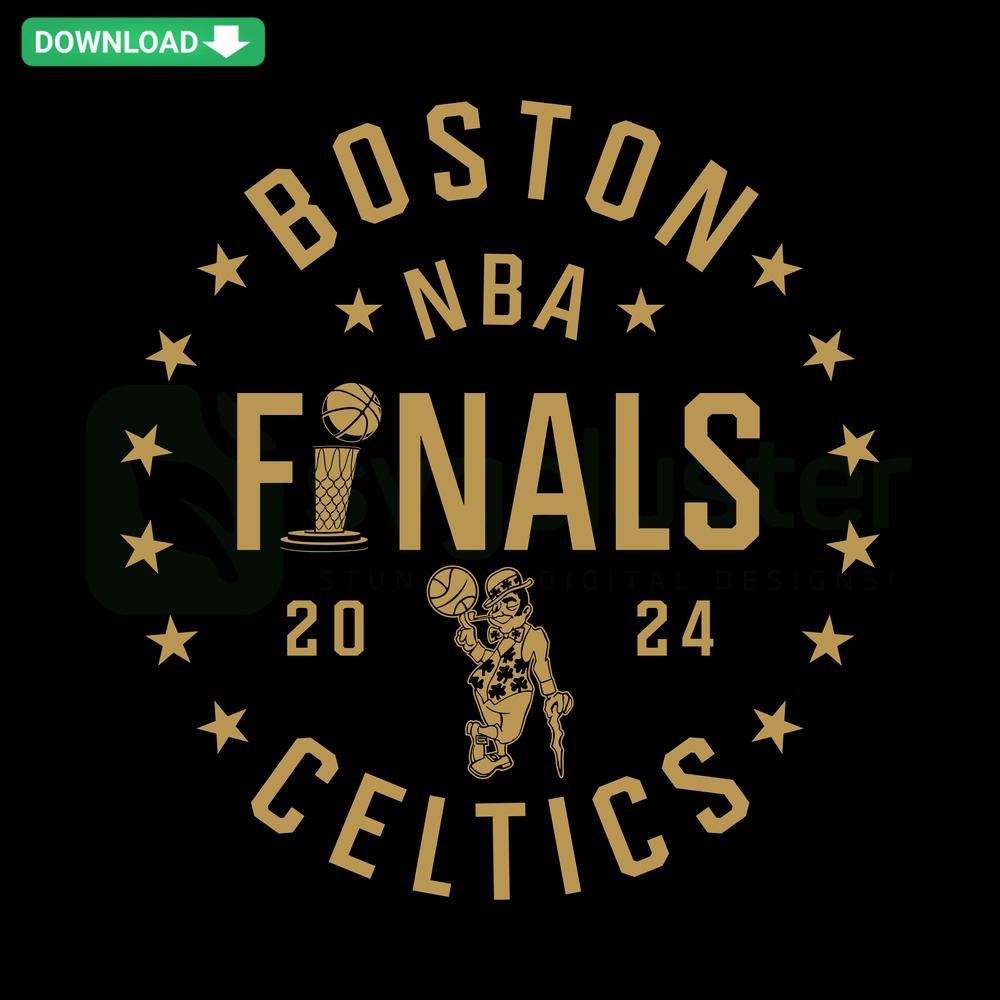 Retro Celtics 2024 NBA Finals SVG Graphic, Vintage Style, Instant Digital Download