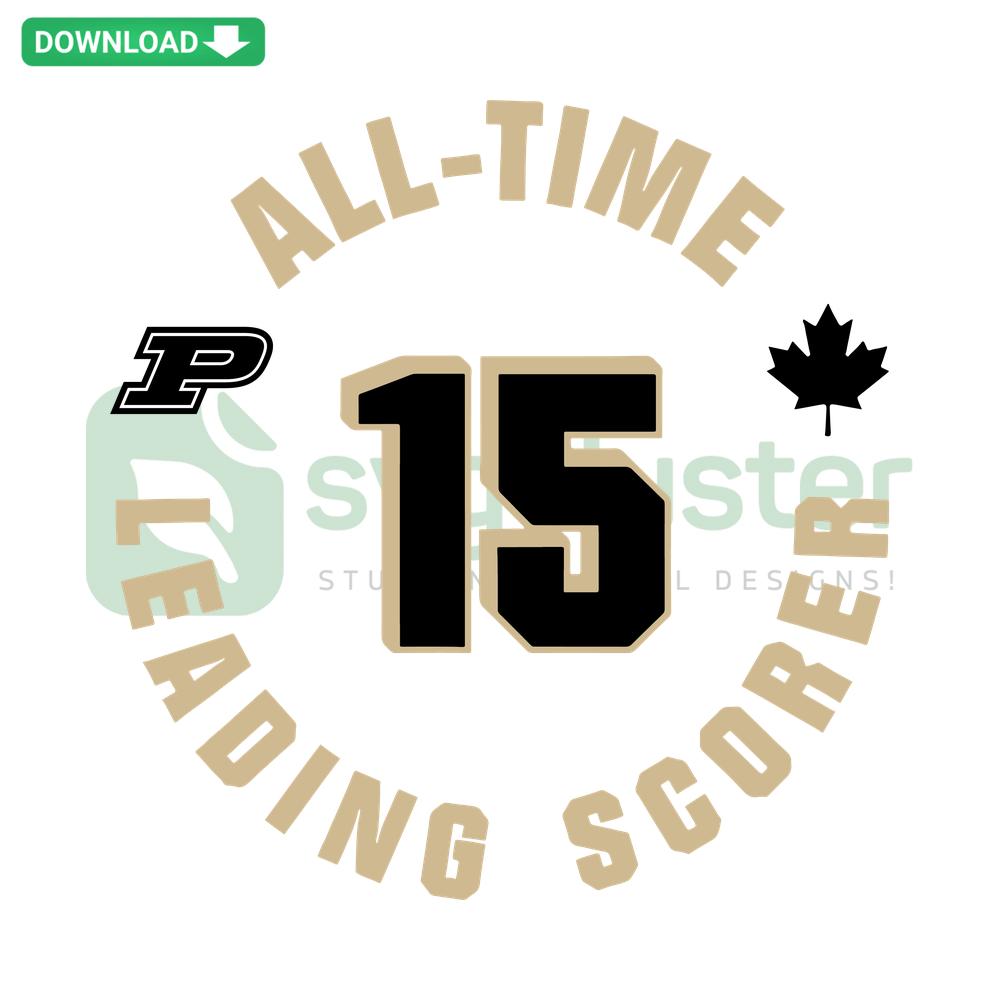 Zach Edey #15 Purdue Leading Scorer SVG Design, Purdue Basketball SVG, DIY Crafting, Zach Edey Sports SVG File